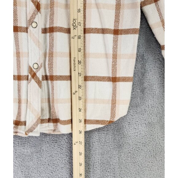 Idyllwind Shirt Womens XS Cream Tan Plaid Flannel Western Pearl Snap Long Sleeve - Picture 5 of 11
